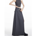 Load image into Gallery viewer, [EDX Series]★Skirt with belt★ 2color bottoms long skirt black gray high-looking slit fashionable
