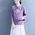 Load image into Gallery viewer, [Qing Series]★Chinese style tops★ 4color embroidered tops slimming Chinese clothes White Blue Green Purple Pink
