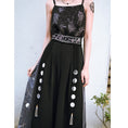 Load image into Gallery viewer, [Old Monster --- Rabbit Series] ★China style obi★ Belt Fringe S M L XL Easy to match Black Black
