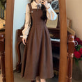 Load image into Gallery viewer, [Dong Xiaojie Series] ★One Piece★ 2color Ladies Fake Layered Navy Coffee Color Cute
