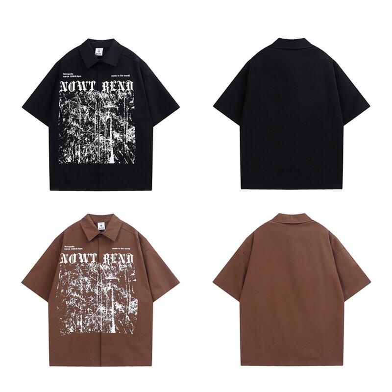 【悟シリーズ】★シャツ★ 3color トップス プリント 男女兼用 メンズ 半袖シャツ レトロ M L XL 2XL