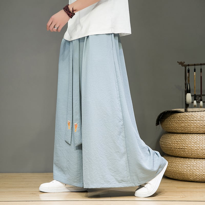 [Small Trouble Series]★China Style Pants★ 5color Bottoms Unisex Men's Large Size Gaucho Pants