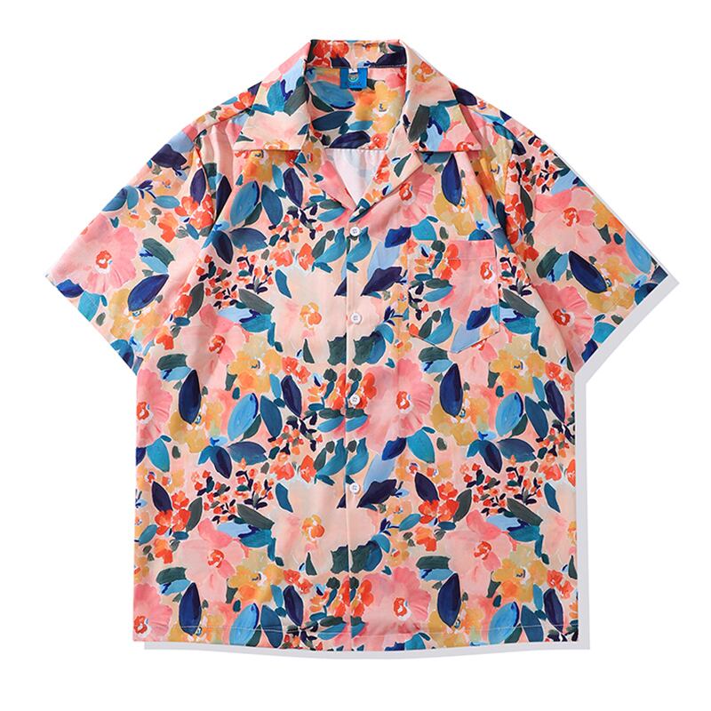 [TRAVEL ISSUANCE Series]★Oil Painting Style Shirt★ Hawaii Aloha Shirt Print Unisex Men's Aya Date Short Sleeve