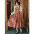 Load image into Gallery viewer, [MEIYI Series] ★One Piece★ Ladies Plaid Faux Layered Commuting Date Red Red
