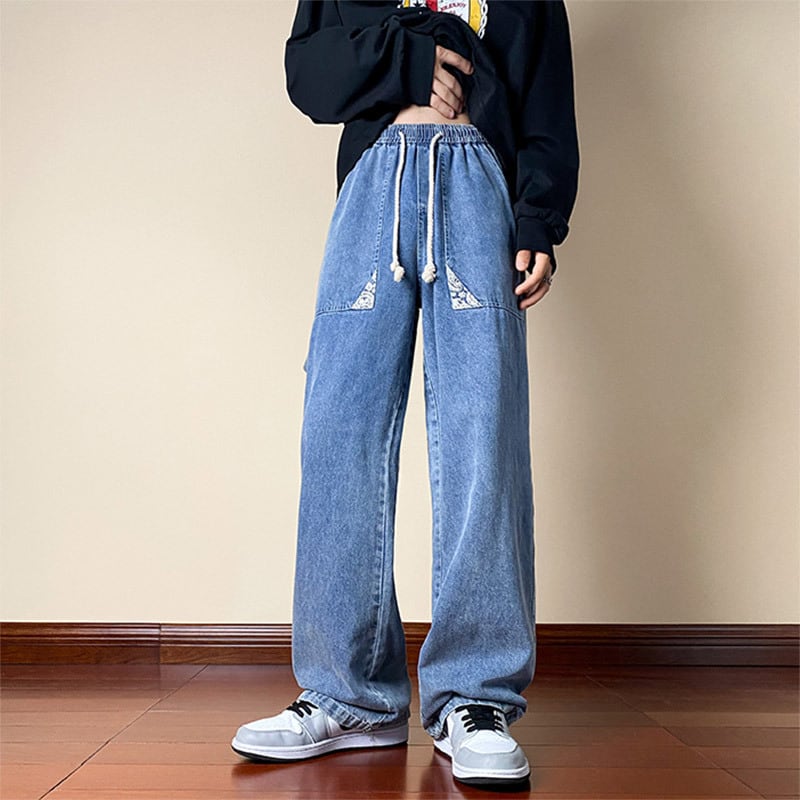 [Kouisha Series] ★Denim pants★ 2color bottoms pants unisex men's black blue black blue