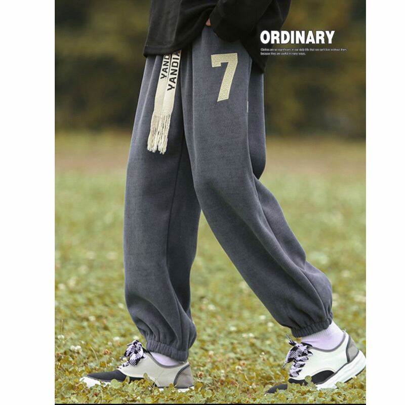 [PAONAN Series]★Pants★ Brushed lining available 2color casual pants, large size, unisex, men's, black, gray