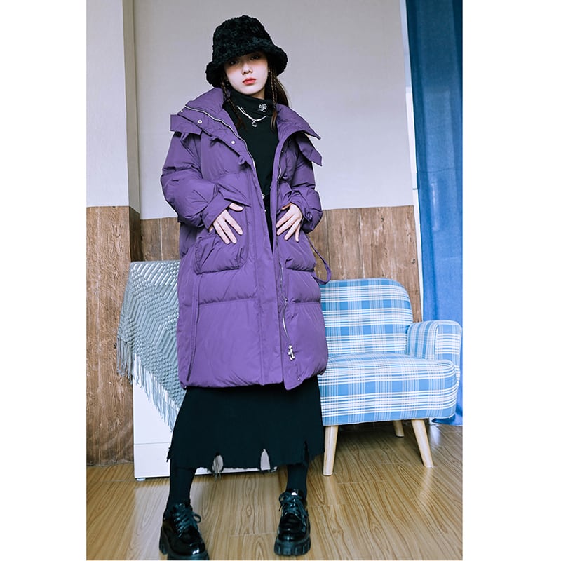 [Kokaisha --- Fine Rakuten Series] ★Down Coat★ 2color 90% Down Winter Coat Warm Purple Black