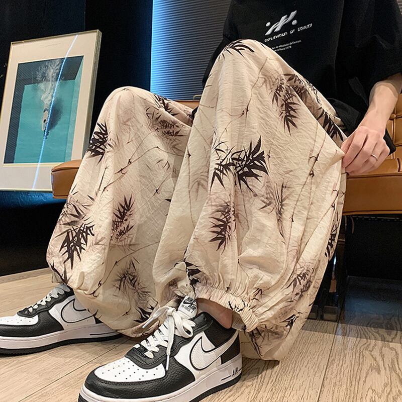 [GEBOXUAN Series]★China style trousers★Bottoms Trousers Casual Pants Unisex Men's Large Size Bamboo Pattern Bamboo