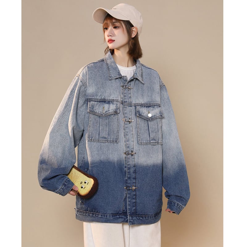 [FKZ Series]★Jacket★ 3color outer denim jacket unisex men's retro casual