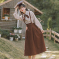 Load image into Gallery viewer, [Encounter Series]★Setup★ 2-piece set, shirt, hanging skirt, 2-piece set, coffee color, cute
