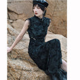 Load image into Gallery viewer, [Da Qinglong Shu Series] ★China-style dress★ Improved cheongsam dress lace-up slit
