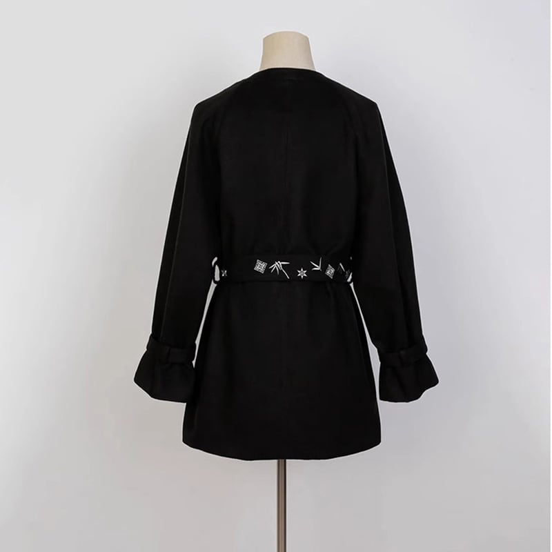 [Dust smoke cloud dream---Bamboo series] ★China style coat★ Lasha embroidery Chinese clothes, everyday wear, cute, easy to match, black, black