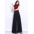 Load image into Gallery viewer, [Chubanlan Series]★China style pants★ Gaucho pants chiffon high waist black black large size
