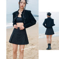 Load image into Gallery viewer, [Big Blue Dragon Series] ★China style outerwear★ Mini length Chinese button Mini length black black Chinese clothing
