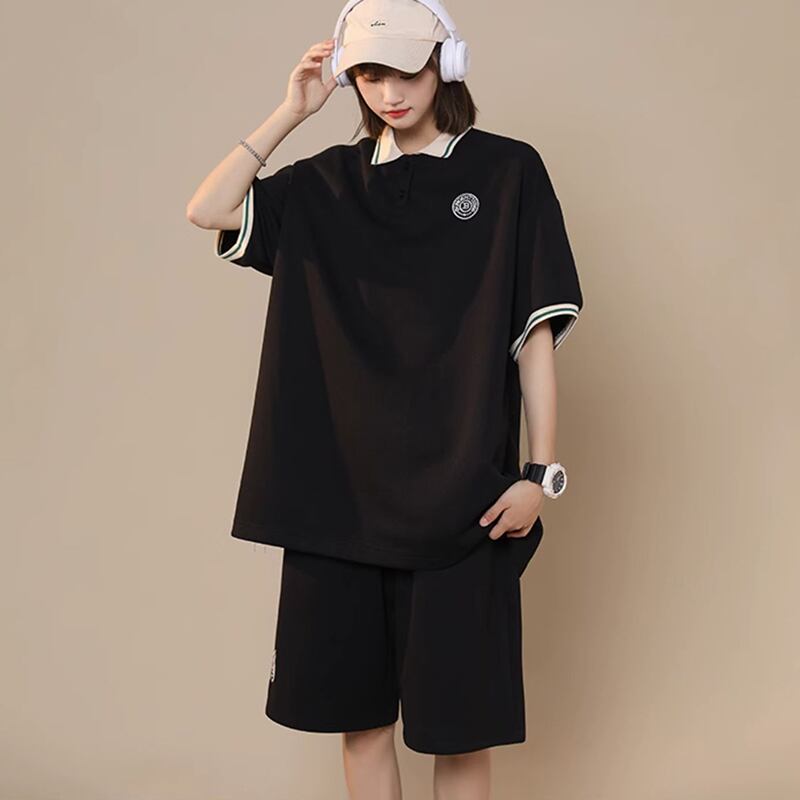 [CHAOMEICHEN Series]★Setup★ 2color POLO shirt + shorts Unisex Men's Simple ML XL 2XL