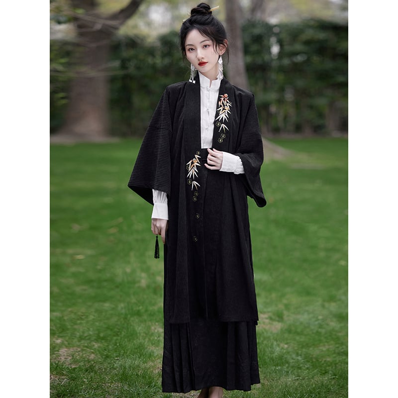 [WUJIA Series]★China style outerwear★Spring/summer embroidery Chinese elements Improves temperament Casual wear Black Easy to match