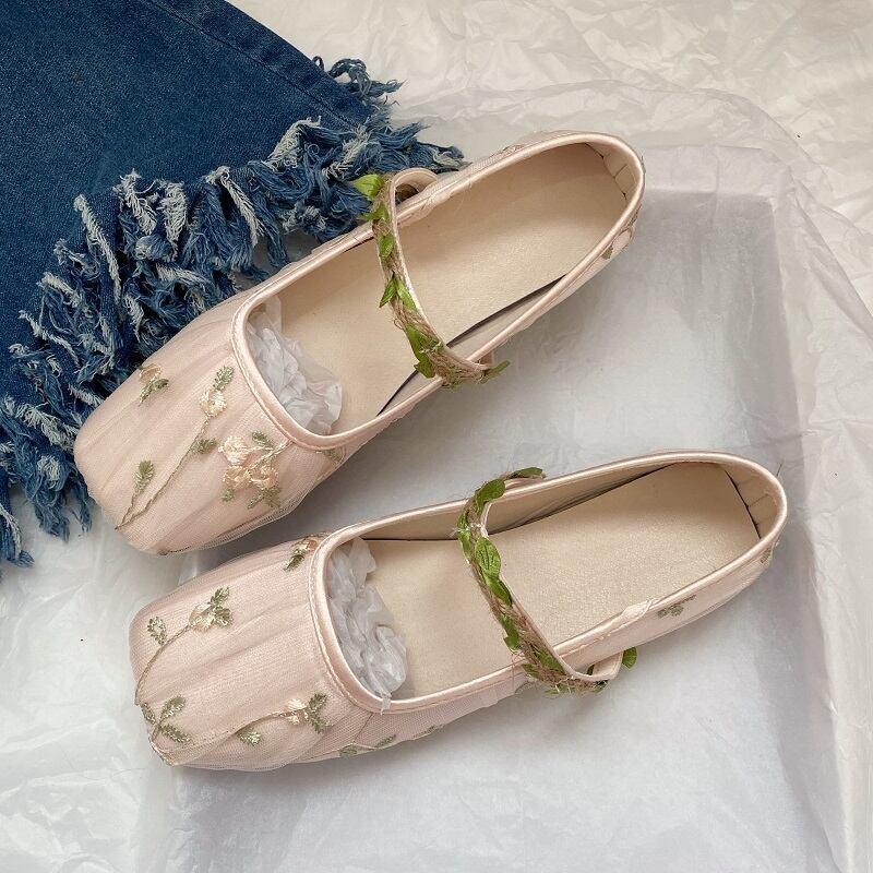 [Sweet Y Series] ★Embroidered shoes★ Size 35-39 Shoes Chinese style shoes Tang clothing Han clothing Retro Pink