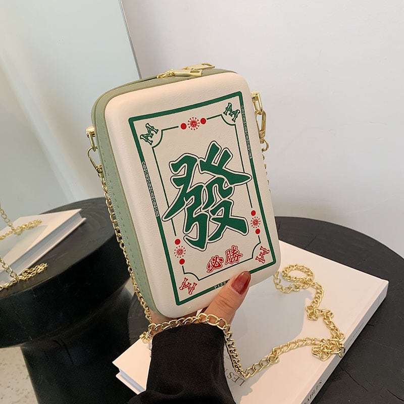 [TIANBAI series] ★Shoulder bag★ 3 types Mahjong mahjong cute green color scheme bag