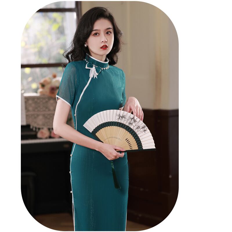 [RUYUN Series]★Cheongsam dress★ 2color Chinese style dress Elegant Temperament enhancement Large size