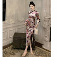 Load image into Gallery viewer, [Hundred Minute Eight Series] ★Floral pattern cheongsam★ Velvet, slimming, sexy, SML, easy to match, improves your temperament
