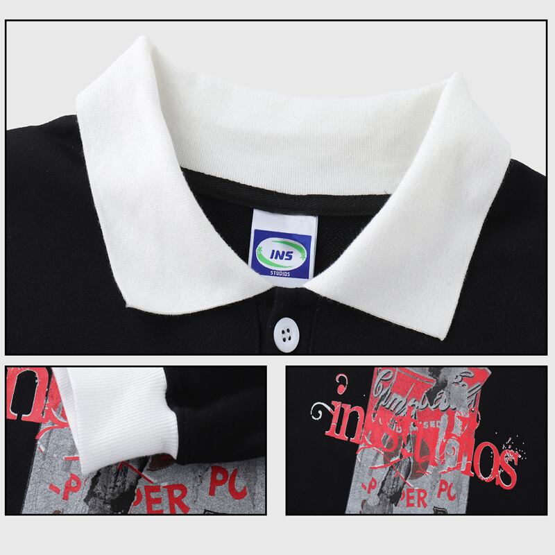 [Istudios Series] ★Tops★ 2color POLO neck black white long sleeve tops spring clothes S M L XL