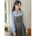 Load image into Gallery viewer, [DANSAIZI Series] ★One Piece★ Faux Layered Ladies' Work, Date, School, Easy to Match, Gray, Gray
