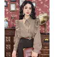 Load image into Gallery viewer, [Misslin Fashion Series]★Setup Single item order★ Shirt or skirt Improves temperament Plaid pattern Brown Dark coffee color
