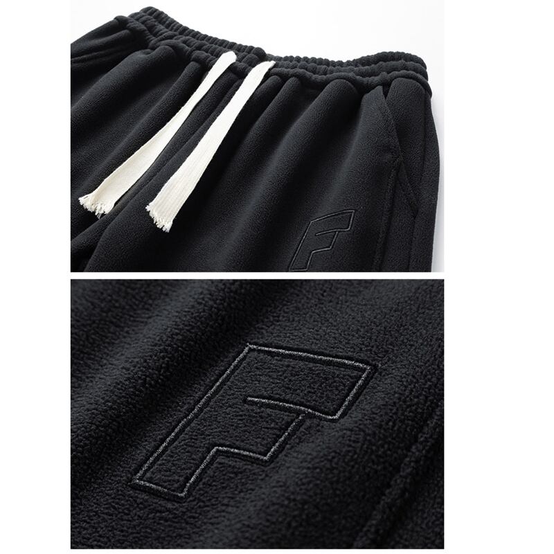 [Sajuri Series]★Pants★ 2color Casual Pants Bottoms Fleece Lining Unisex Men's Large Size Gray Black