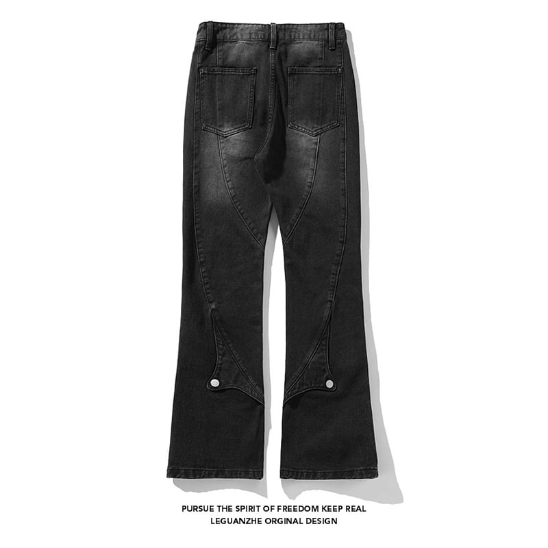 [BIGEMAN Series]★Denim Pants★ 2color Bottoms Pants Unisex Men's Slimming Black Blue Stylish