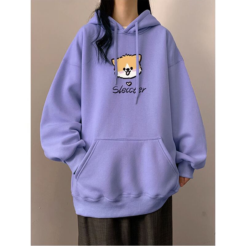 [CHAOMEICHEN Series]★Parker★ Tops 4color Unisex Men's Large Size Green Black Apricot Purple Dog Cartoon