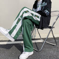 Load image into Gallery viewer, [Ushiomiomi series] ★Casual pants★ 3color pants bottoms sports style color scheme green black white
