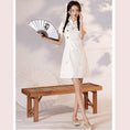 Load image into Gallery viewer, [YUEQIAO series]★Cheongsam dress★Short length Chinese style dress White White Cute Slimming look
