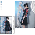 Load image into Gallery viewer, [Kokaisha series] ★China style dress★ Chiffon short length Unique black black SML
