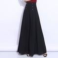 Load image into Gallery viewer, [Chubanlan Series]★China style pants★ Gaucho pants chiffon high waist black black large size
