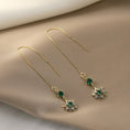 Load image into Gallery viewer, [HUAJI Series] ★Earrings★ Pair Earrings Women's Accessories Green Long Length Accessories Party
