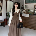 Load image into Gallery viewer, [Dong Xiaojie Series] ★Long Sleeve Dress★ Large Size Women's Dress Faux Layered Dark Brown
