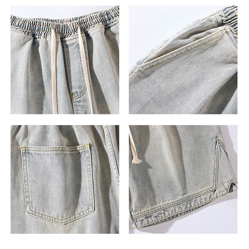 [BIGEMAN Series]★Denim shorts★ 2color bottoms short length pants unisex men's large size denim pants