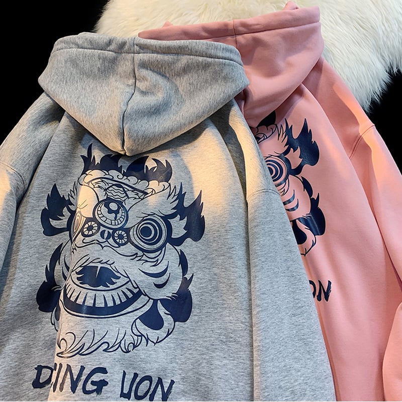 [XINGSHI Series]★China style hoodie★ 5color tops unisex men's cute white gray black blue pink