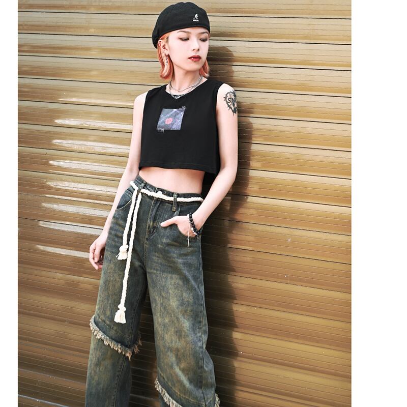 [Kokaishan---Rakkagin Series] ★China style camisole★ 2color tank top tops Easy to match black and white