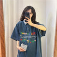 Load image into Gallery viewer, [DESCHPE Series]★Denim Shirt★ POLO Shirt Tops Unisex Men's Embroidery Alphabet Blue Blue
