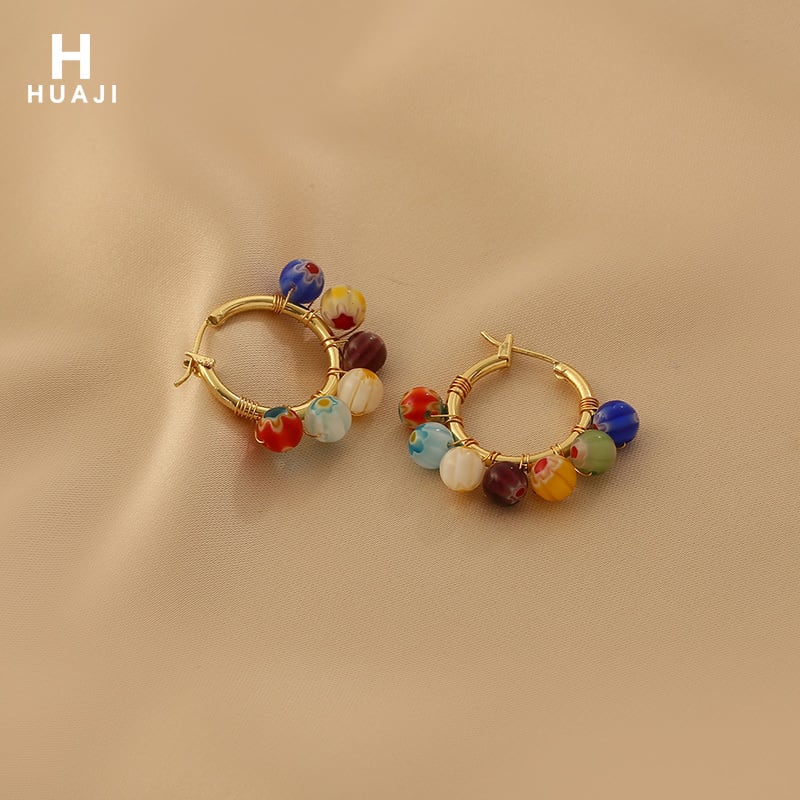 [HUAJI Series] ★Earrings★ Pair Earrings Women's Accessories Aya Color Scheme Spring Summer Cute Design