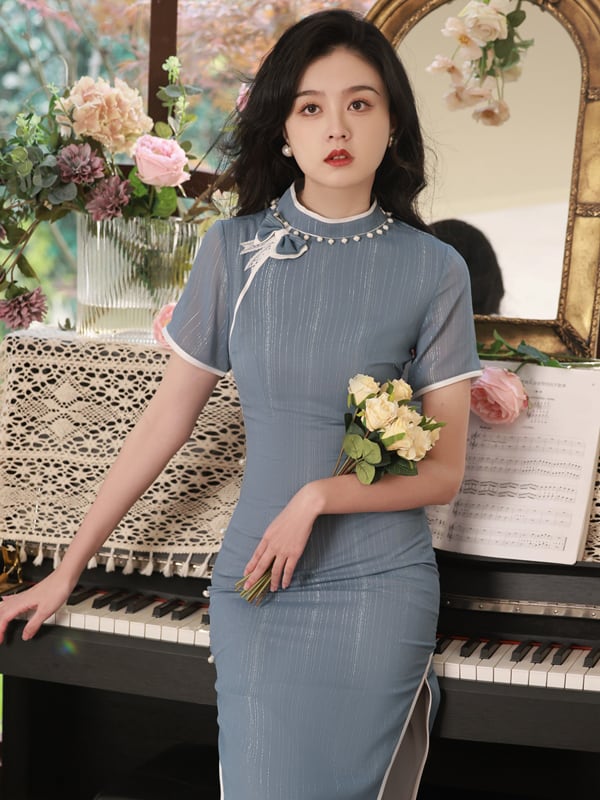 [RUYUN Series]★Cheongsam dress★ 2color Chinese style dress Elegant Temperament enhancement Large size