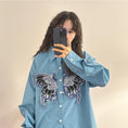 Load image into Gallery viewer, [UATONLINE Series]★Shirt★ 3color Tops Butterfly Unisex Men's Retro Blue White Pink
