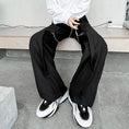 Load image into Gallery viewer, [Irie series] ★Casual pants★ Bottoms with chain Unisex Men's Unique Black Black ML XL
