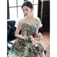 Load image into Gallery viewer, [WEIXIU Series] ★Party Dress★ One Piece Switching Floral Pattern Dot Pattern Short Length Cute Wedding
