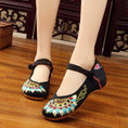 Load image into Gallery viewer, 4colors Embroidery Shoes Handmade Shoes Chinese Shoes Chinese Style Shoes Chinese Style Buttons Tang Suit Hanfu Shoes Ethnic Style Retro Zook Rubber 34 35 36 37 38 39 40 41 Black Green
