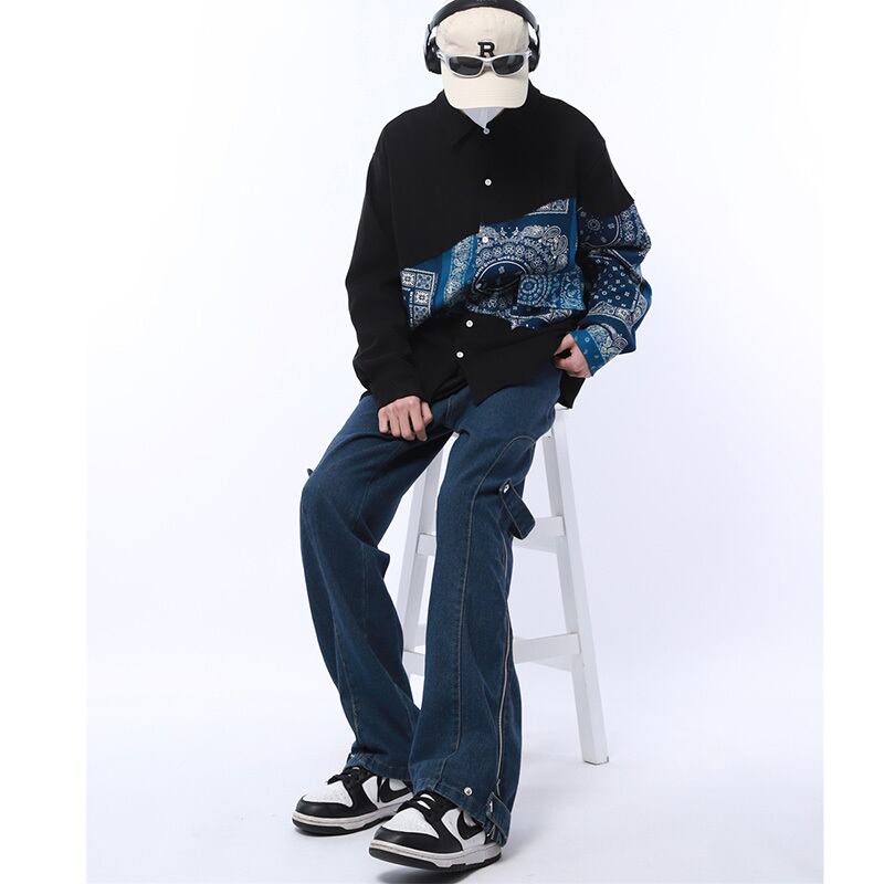 [MGJM Series] ★Denim Pants★ Bottoms Pants Unisex Men's Retro Easy to Match Blue Blue