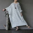 Load image into Gallery viewer, [LIANSHANG series] ★China style dress★ 3color loose body cover horizontal stripes striped pattern literary style
