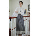 Load image into Gallery viewer, [WUJIA Series] ★Chinese style skirt★ Bottoms Maki skirt Hanfu skirt Shinjeongshi Gray Switching
