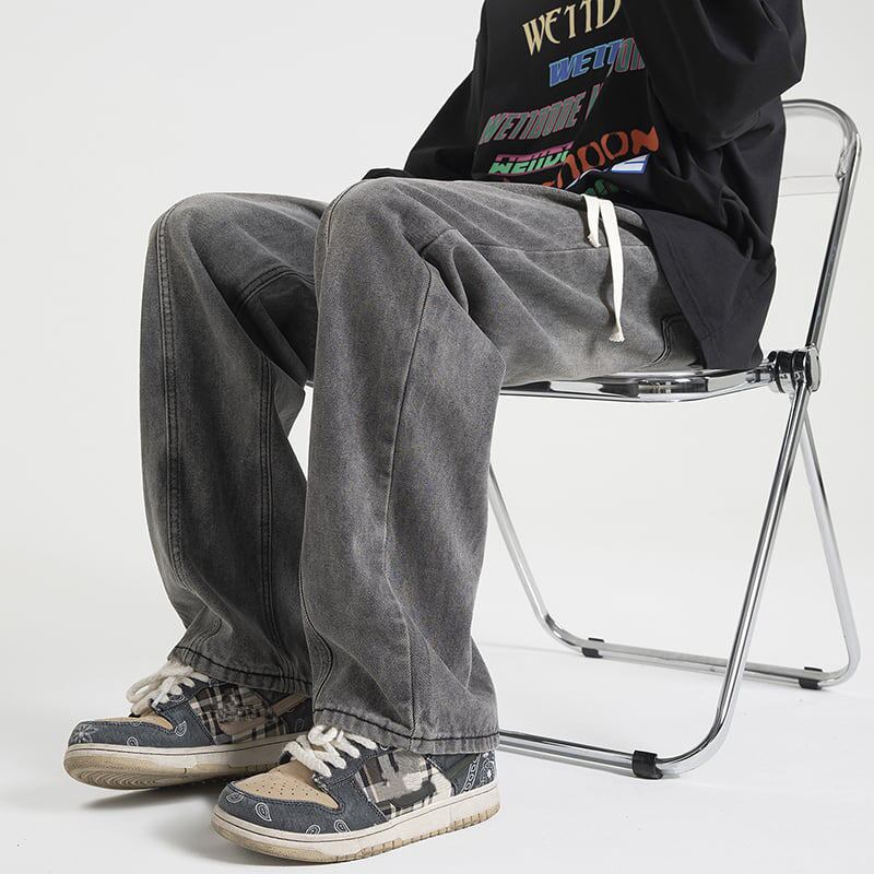 [BIGEMAN Series]★Denim pants★ 2color bottoms pants unisex men's large size blue black gray